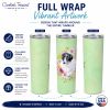 Borzoi Green Flowers Stainless Steel Skinny Tumbler