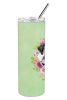 Dalmatian - Puppy - Green Flowers Stainless Steel Skinny Tumbler