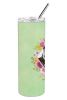 Siberian Husky #1 Green Flowers Stainless Steel Skinny Tumbler