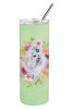 Maltese Green Flowers Stainless Steel Skinny Tumbler