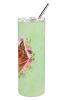 Min Pin Green Flowers Stainless Steel Skinny Tumbler