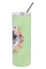 Moscow Watchdog Green Flowers Stainless Steel Skinny Tumbler