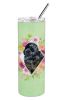 Newfoundland 1 Green Flowers Stainless Steel Skinny Tumbler