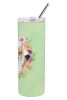 Corgi Green Flowers Stainless Steel Skinny Tumbler