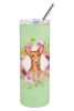 Pharaoh Hound Green Flowers Stainless Steel Skinny Tumbler