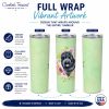 Black Russian Terrier Green Flowers Stainless Steel Skinny Tumbler