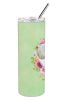 Sealyham Terrier Green Flowers Stainless Steel Skinny Tumbler