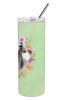 Weimaraner Green Flowers Stainless Steel Skinny Tumbler