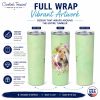 Airedale Terrier Green Flowers Stainless Steel Skinny Tumbler