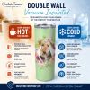Airedale Terrier Green Flowers Stainless Steel Skinny Tumbler