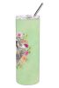 Schnauzer #1 Green Flowers Stainless Steel Skinny Tumbler