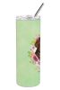 Newfoundland Green Flowers Stainless Steel Skinny Tumbler