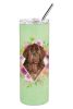Newfoundland Green Flowers Stainless Steel Skinny Tumbler