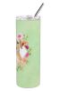 Lab - Yellow - Green Flowers Stainless Steel Skinny Tumbler