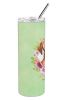 Vizsla Green Flowers Stainless Steel Skinny Tumbler