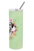 Dalmatian Green Flowers Stainless Steel Skinny Tumbler