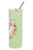 Corgi 1 Green Flowers Stainless Steel Skinny Tumbler