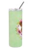 Boxer Green Flowers Stainless Steel Skinny Tumbler