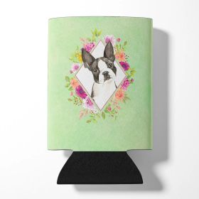 Boston Terrier Green Flowers Can Hugger