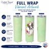 Boston Terrier Green Flowers Stainless Steel Skinny Tumbler