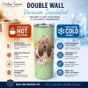 Bloodhound Green Flowers Stainless Steel Skinny Tumbler