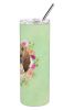 Bloodhound Green Flowers Stainless Steel Skinny Tumbler