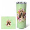 Bloodhound Green Flowers Stainless Steel Skinny Tumbler