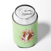 Basset Hound 3 Green Flowers Can Hugger