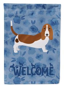 Basset Hound 3 Welcome House Flag