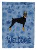 Doberman 2 Welcome House Flag