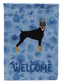 Doberman 2 Welcome House Flag