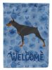 Doberman 3 Welcome House Flag
