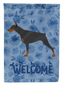 Doberman 3 Welcome House Flag