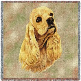 Cocker Spaniel - Lap Square Cotton Woven Throw