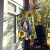 Afghan Hound in Sunflowers House Flag