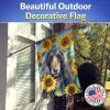 Afghan Hound in Sunflowers House Flag
