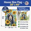 Afghan Hound in Sunflowers House Flag