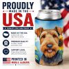 Airedale Terrier 6002 In Sunflowers Can or Bottle Hugger