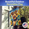 Airedale Terrier in Sunflowers House Flag