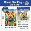 Airedale Terrier in Sunflowers House Flag