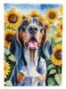 American English Coonhound in Sunflowers House Flag