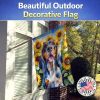 American English Coonhound in Sunflowers House Flag