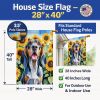 American English Coonhound in Sunflowers House Flag