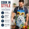 American Eskimo in Sunflowers Apron