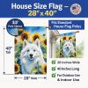 American Eskimo in Sunflowers House Flag
