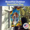 American Foxhound in Sunflowers House Flag