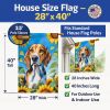 American Foxhound in Sunflowers House Flag