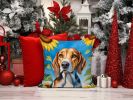 American Foxhound 6009 In Sunflowers Throw Pillow