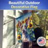 American Hairless Terrier in Sunflowers House Flag
