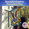 Australian Cattle Dog in Sunflowers House Flag